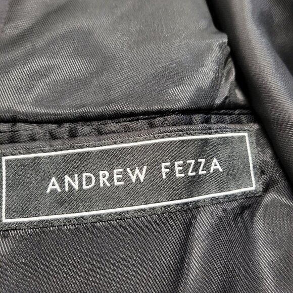 Andrew Fezza Mens Blazer Jacket Faux Suede 44L ( 48" Chest ) Black - Picture 9 of 16